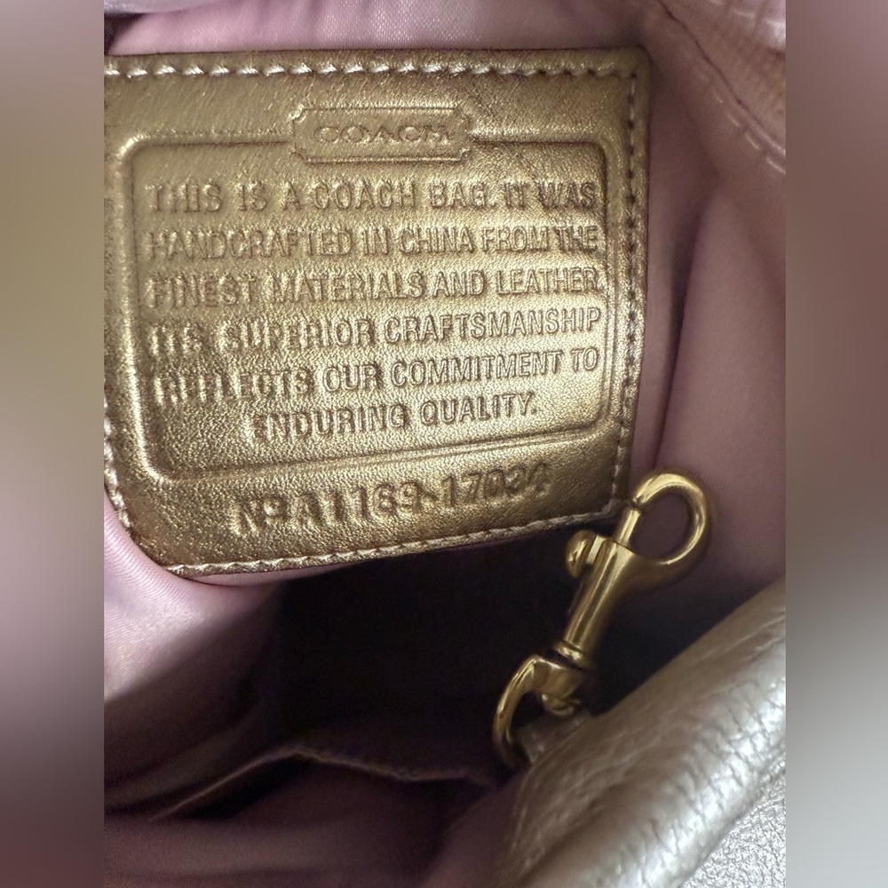 Coach Gold Audrey Leather Andie Cinch Cinched Tote - Picture 5 of 5